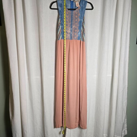 Flying Tomato Boho Maxi Dress Embroidered Top and Peach Skirt Size L - Picture 4 of 7